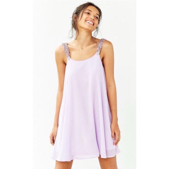 NWT Urban Outfitters Oh My Love Beaded‎ Strap Trapeze Dress size Small MSRP $99 - Picture 1 of 10